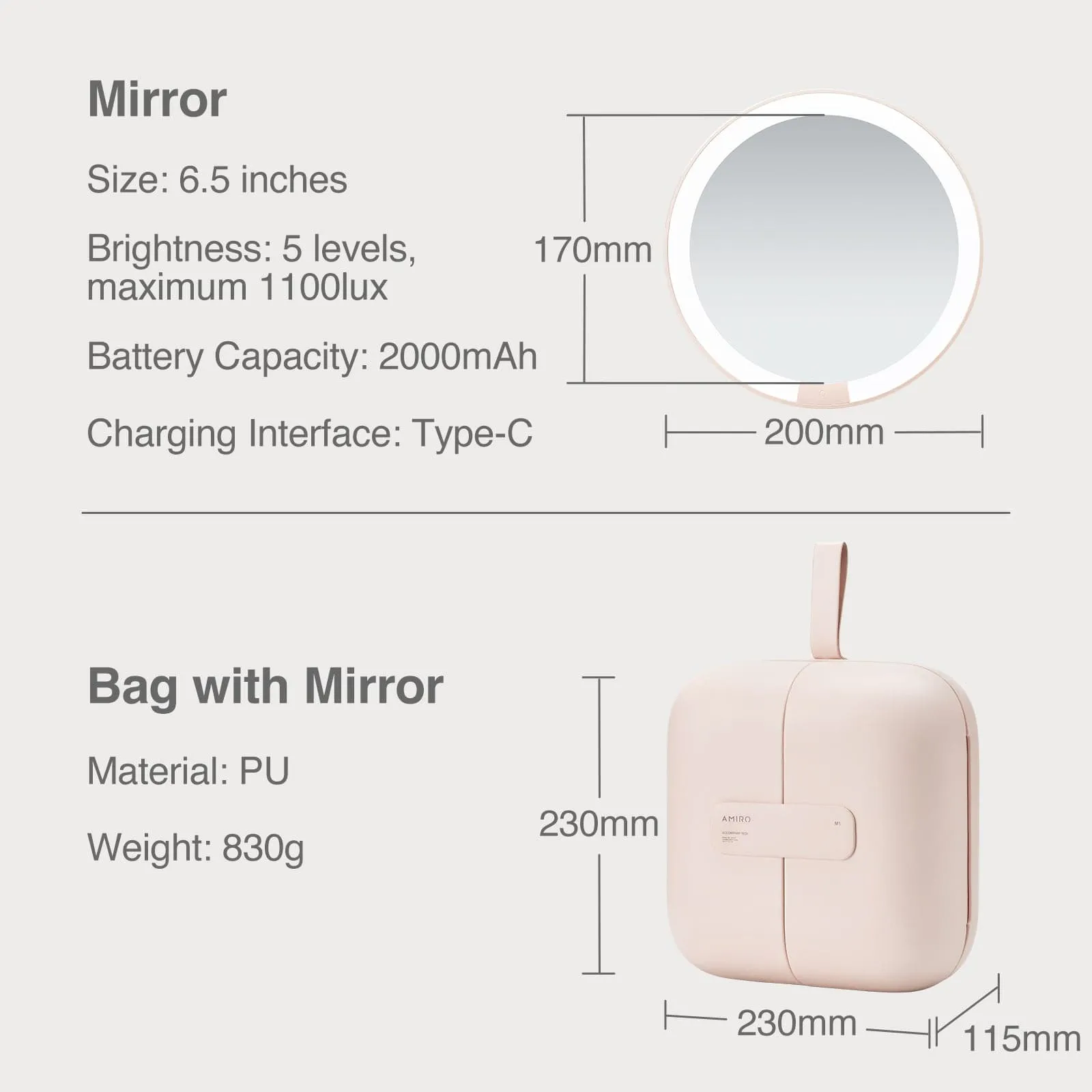 AMIRO M2 LumoCube Portable LED Makeup Mirror