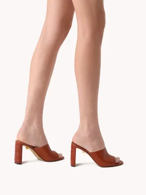 Annabelle Maca High-Heel Nappa Cognac Mules