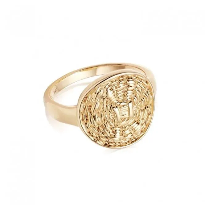 Artisan Woven 18ct Gold Plated Ring NR04_GP