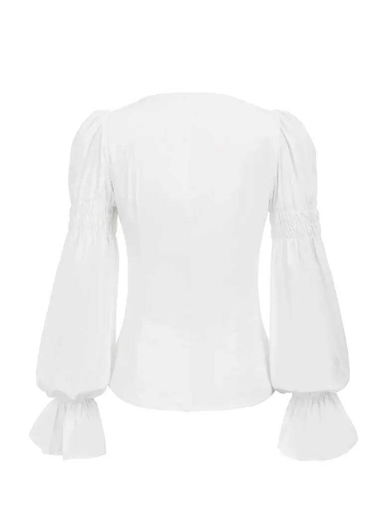 Boho Long Sleeve Pleated Lolita Blouse