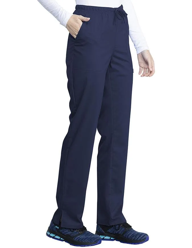 Cherokee Workwear Revolution Tech Women's Mid Rise Straight Leg Drawstring Pant