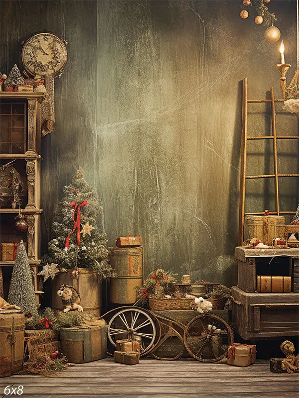 Christmas Vintage Room Backdrop