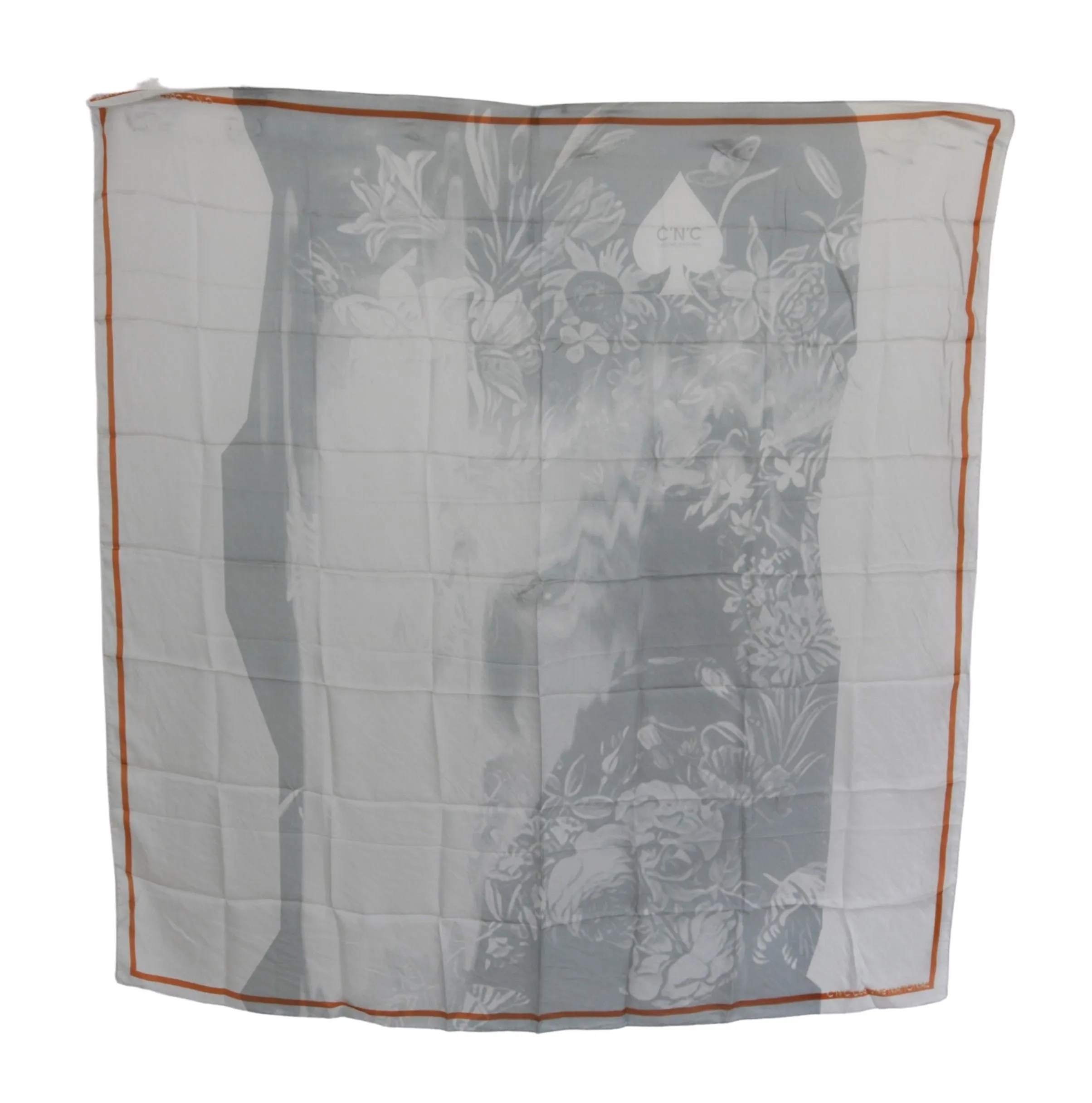 Costume National Elegant Floral Printed Silk Scarf