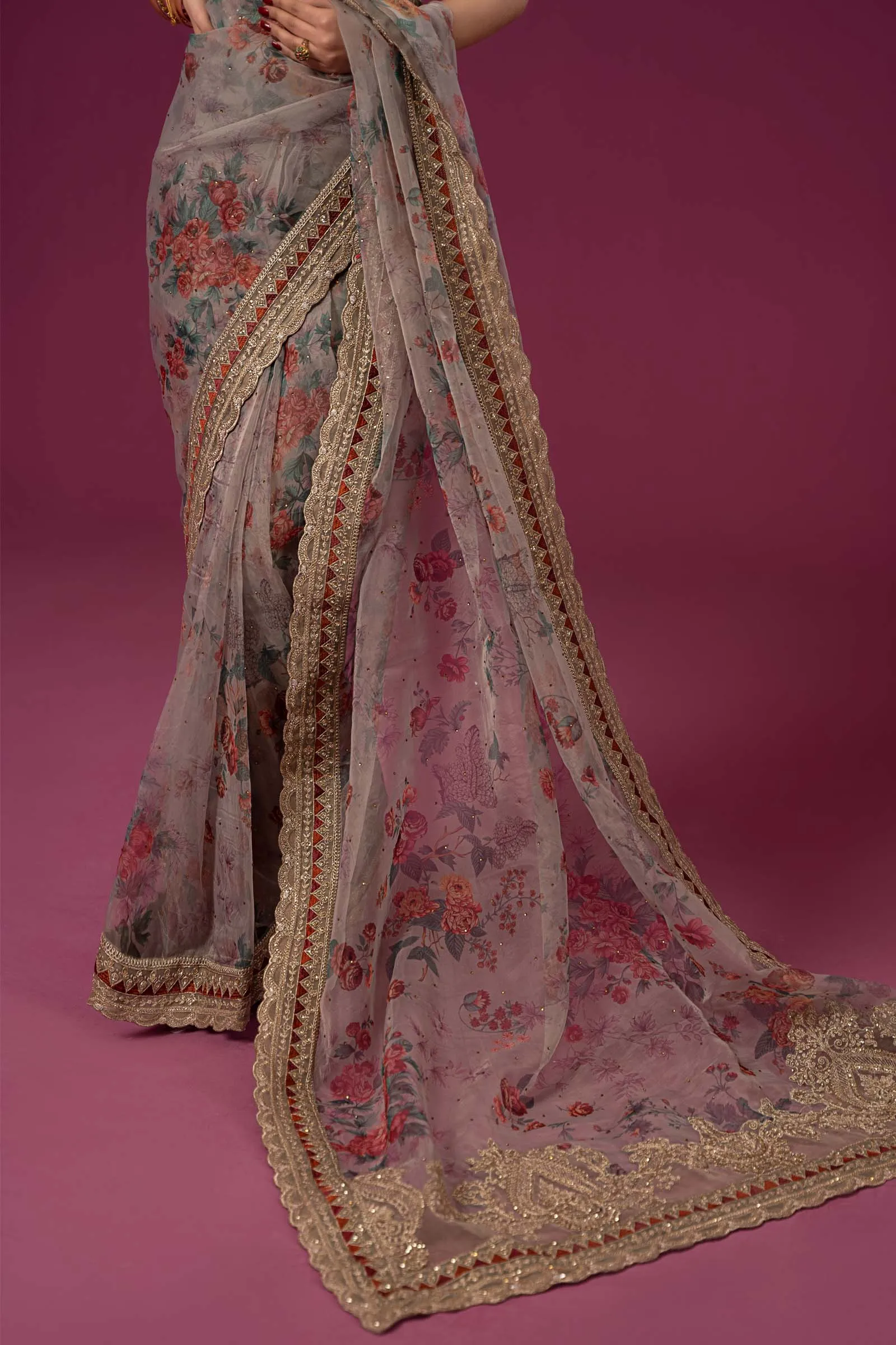 Embroidered Organza Saree | SF-EF24-08