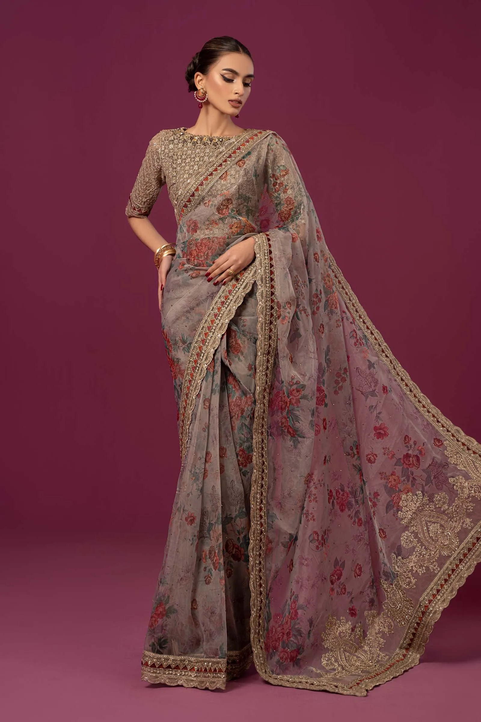 Embroidered Organza Saree | SF-EF24-08