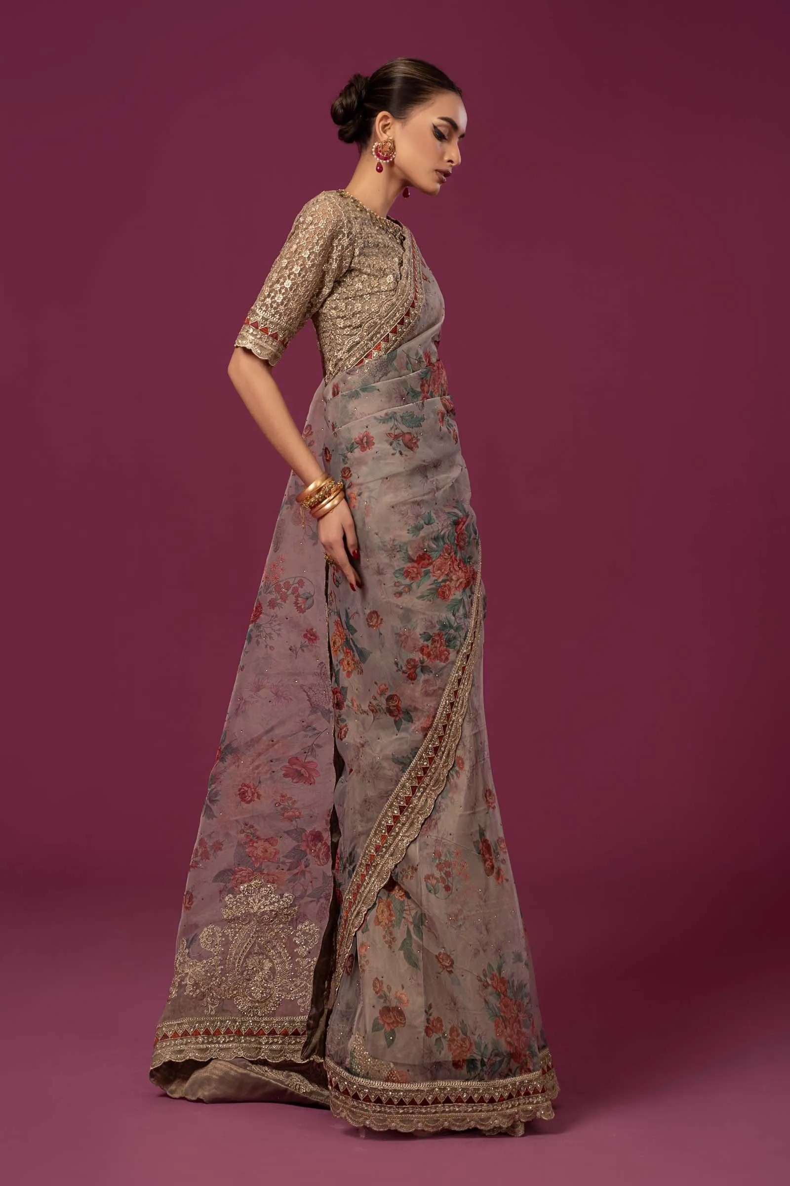 Embroidered Organza Saree | SF-EF24-08