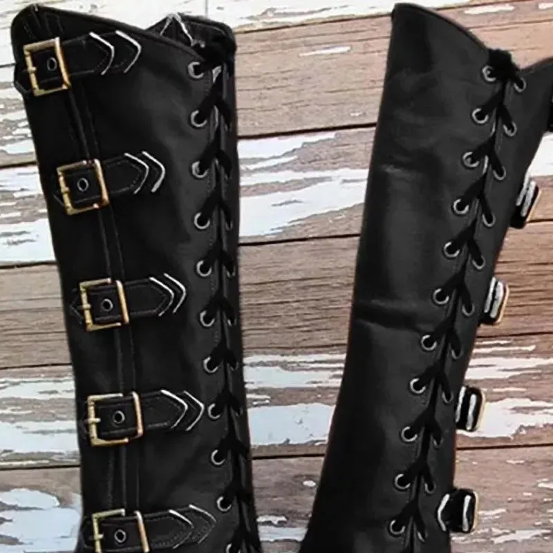 Funki Buys | Boots | Men's Women's LARP Leather Leg Armor