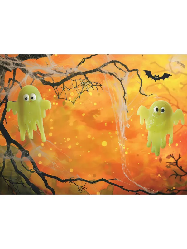 Glow-in-the-Dark Halloween Ghosts Photography Backdrop