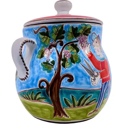 Grape Picker Biscotti Jar by De Simone