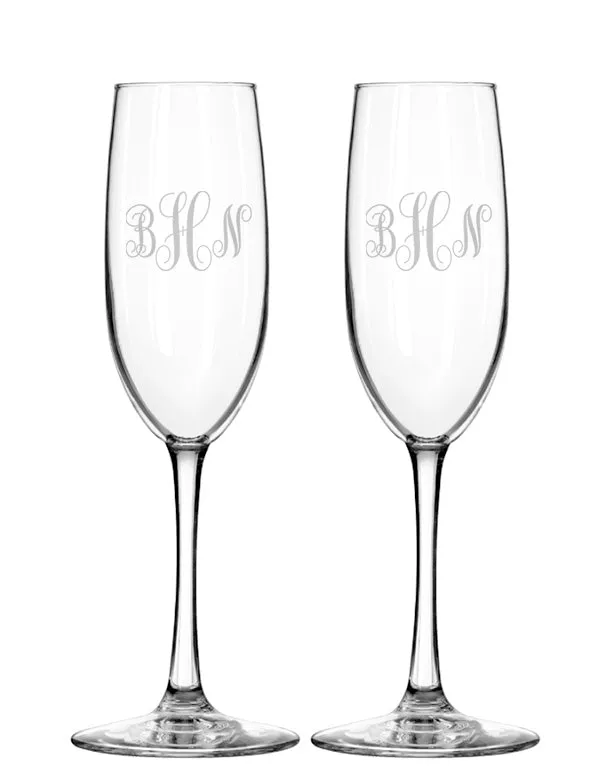 Intertwined Script Monogram Glassware