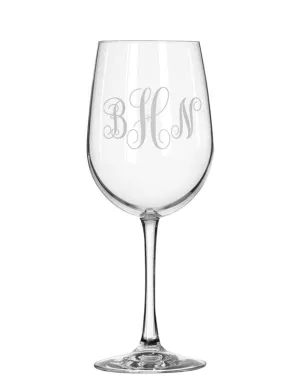 Intertwined Script Monogram Glassware