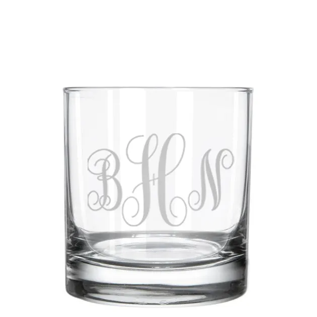 Intertwined Script Monogram Glassware