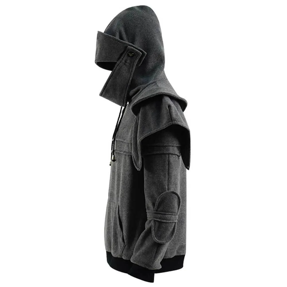 Knight Hoodie Medieval Armor Sweatshirt Winter Hooded Jacket Costume