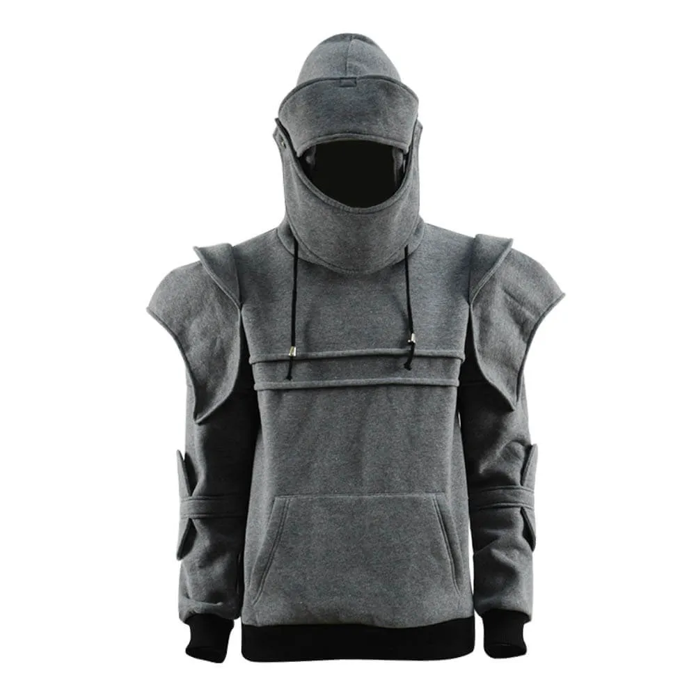 Knight Hoodie Medieval Armor Sweatshirt Winter Hooded Jacket Costume