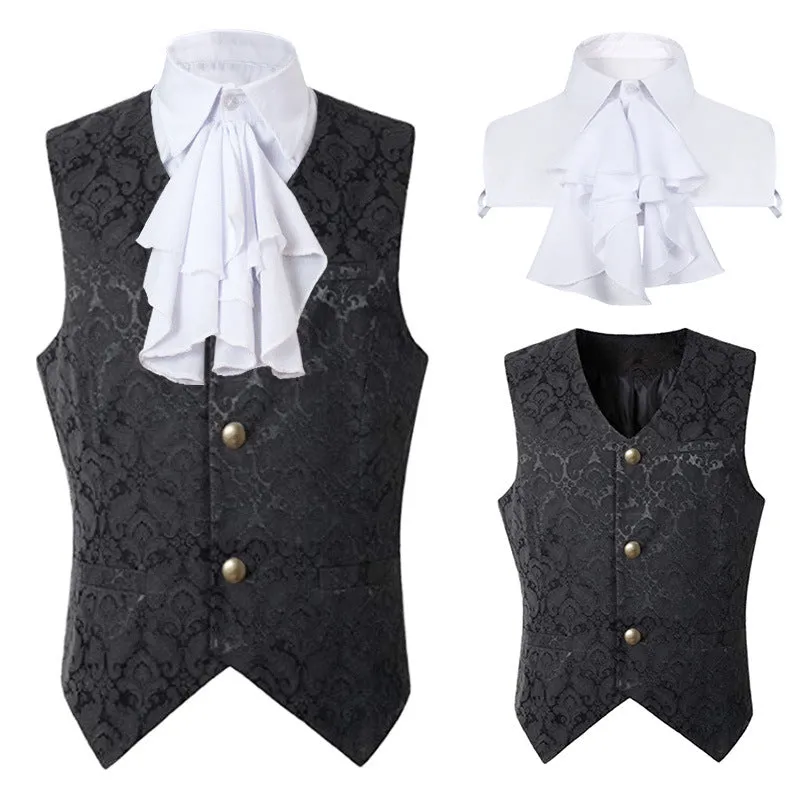 Mens Gothic Vest Waistcoat Steampunk Victorian Renaissance Costume