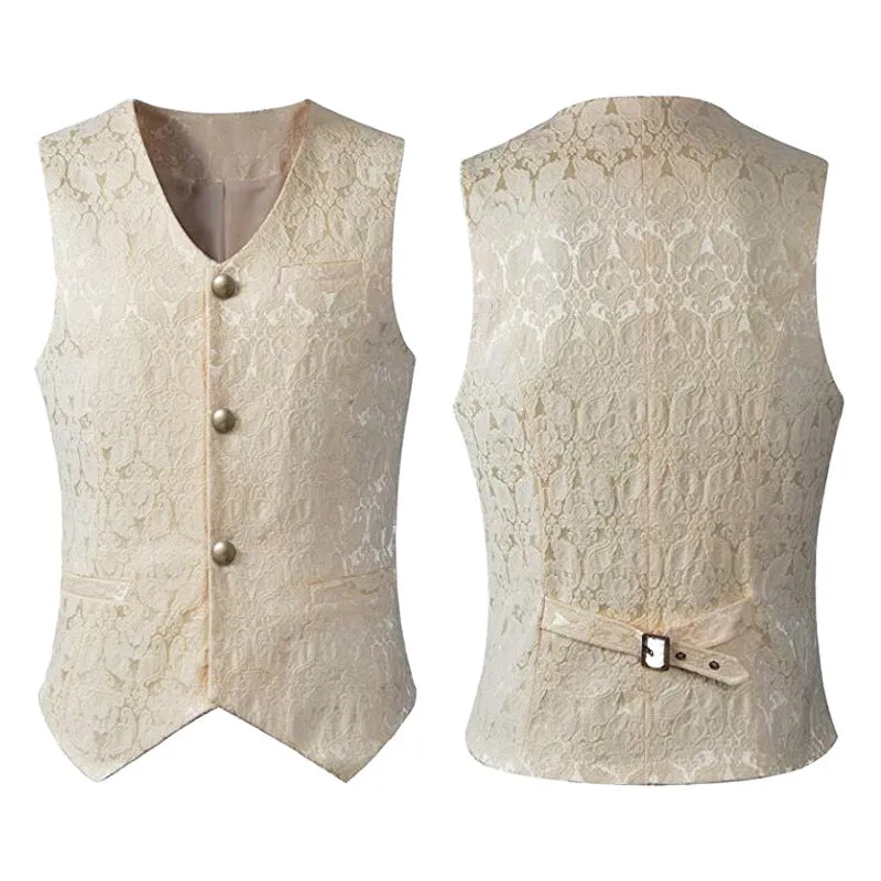 Mens Gothic Vest Waistcoat Steampunk Victorian Renaissance Costume