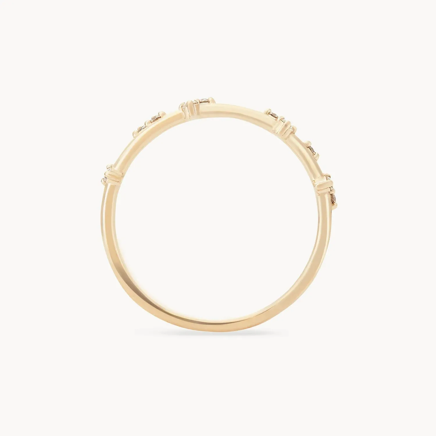 Milky way ring - 14k yellow gold, white diamond