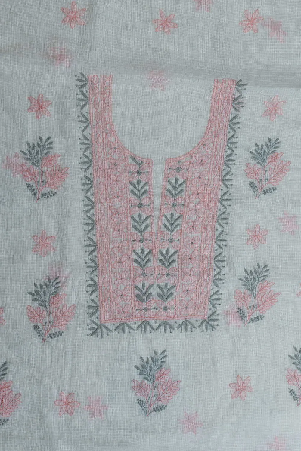 Off-White Embroidered Chikankari Top & Dupatta