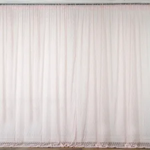 Set Of 2 Blush Fire Retardant Sheer Floral Lace Premium Curtain Panel Backdrops Window Treatment With Rod Pockets - 5FTx10FT