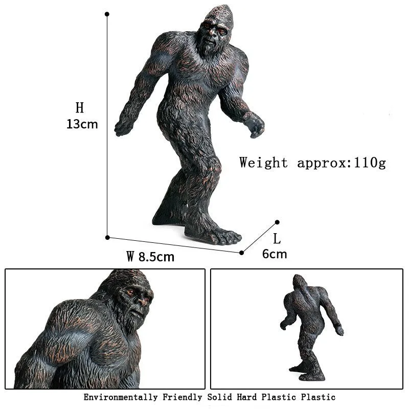 Simulation Myths And Legends Savage Bigfoot Model Toy Orangutan Children's Cognitive Plastic Model Doll Scene Decoration Ornamen