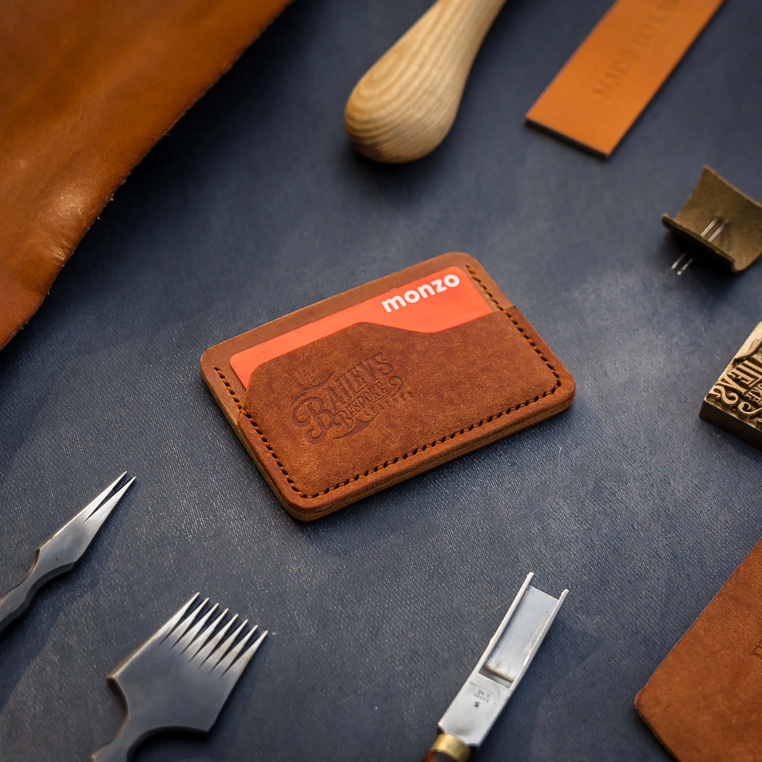 'SlimJim' Leather Travel Card Holder - Tan