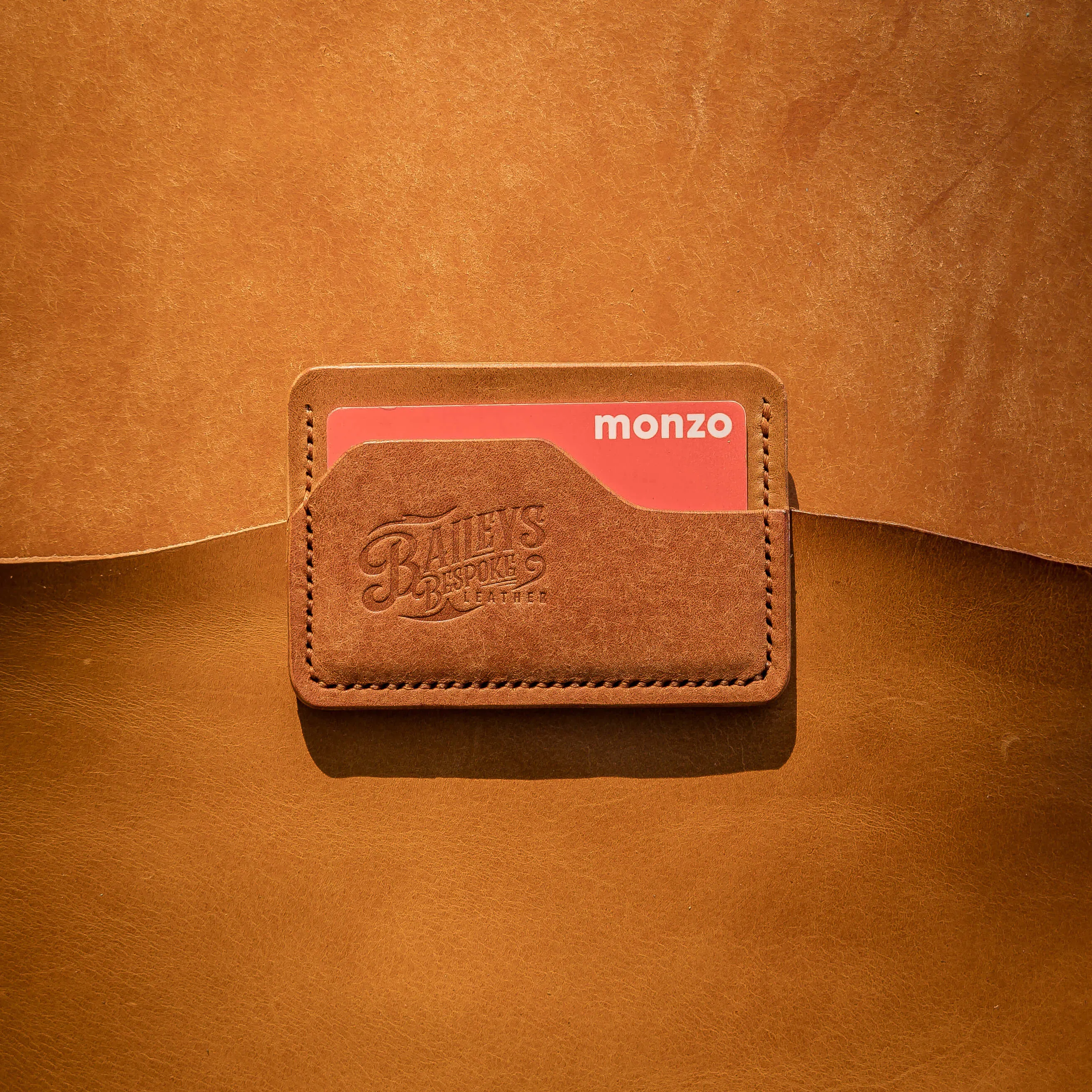 'SlimJim' Leather Travel Card Holder - Tan