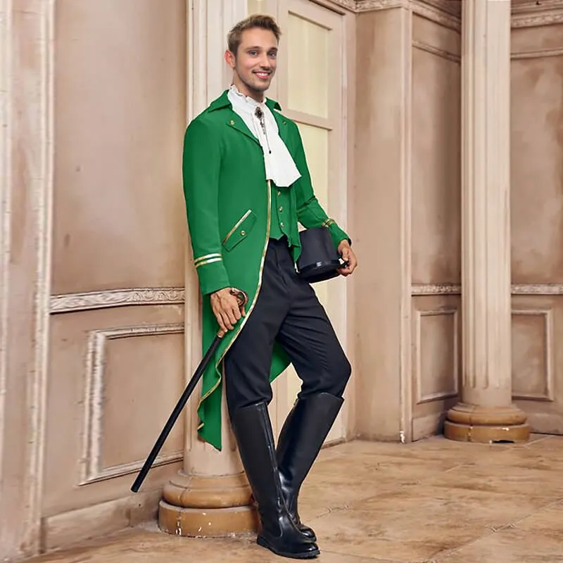 St Patricks Day Outfit Mens Saint Patty’s Medieval Tuxedo Leprechaun Costume with Plus Size