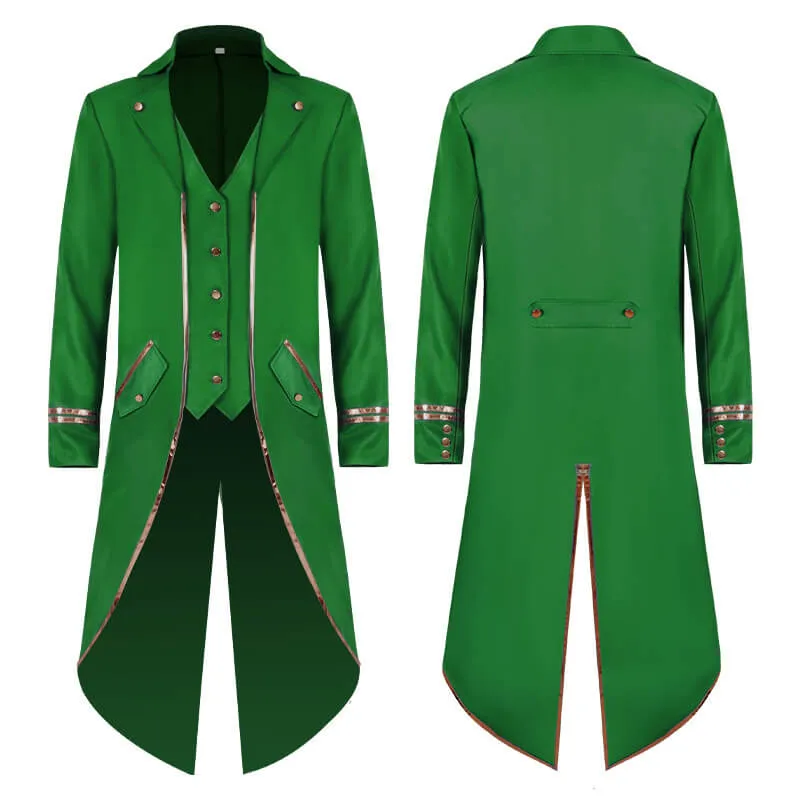 St Patricks Day Outfit Mens Saint Patty’s Medieval Tuxedo Leprechaun Costume with Plus Size