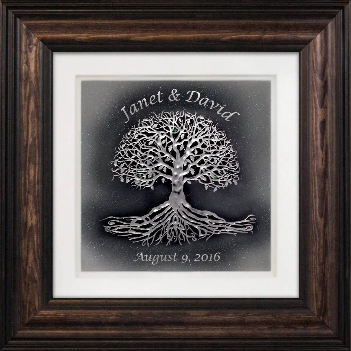 Tree of Life with Custom Text — Framed 12 x 12