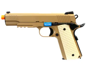 WE TECH Full Metal M1911 Desert Warrior GBB Airsoft Pistol - Tan