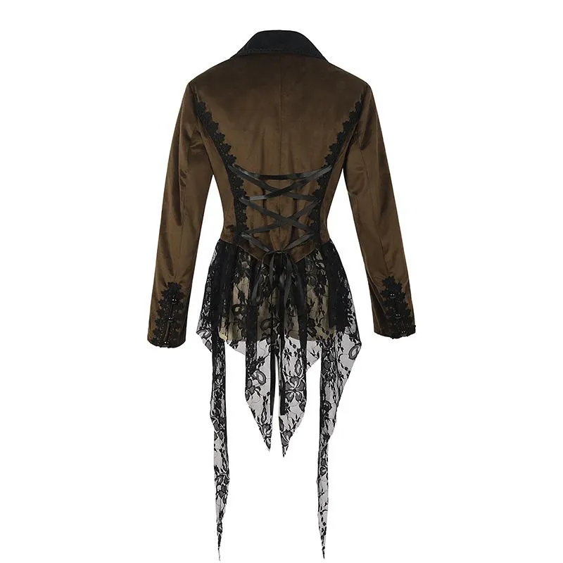 Women Steampunk Jacket Victorian Medieval Renaissance Pirate Gothic Tailcoat