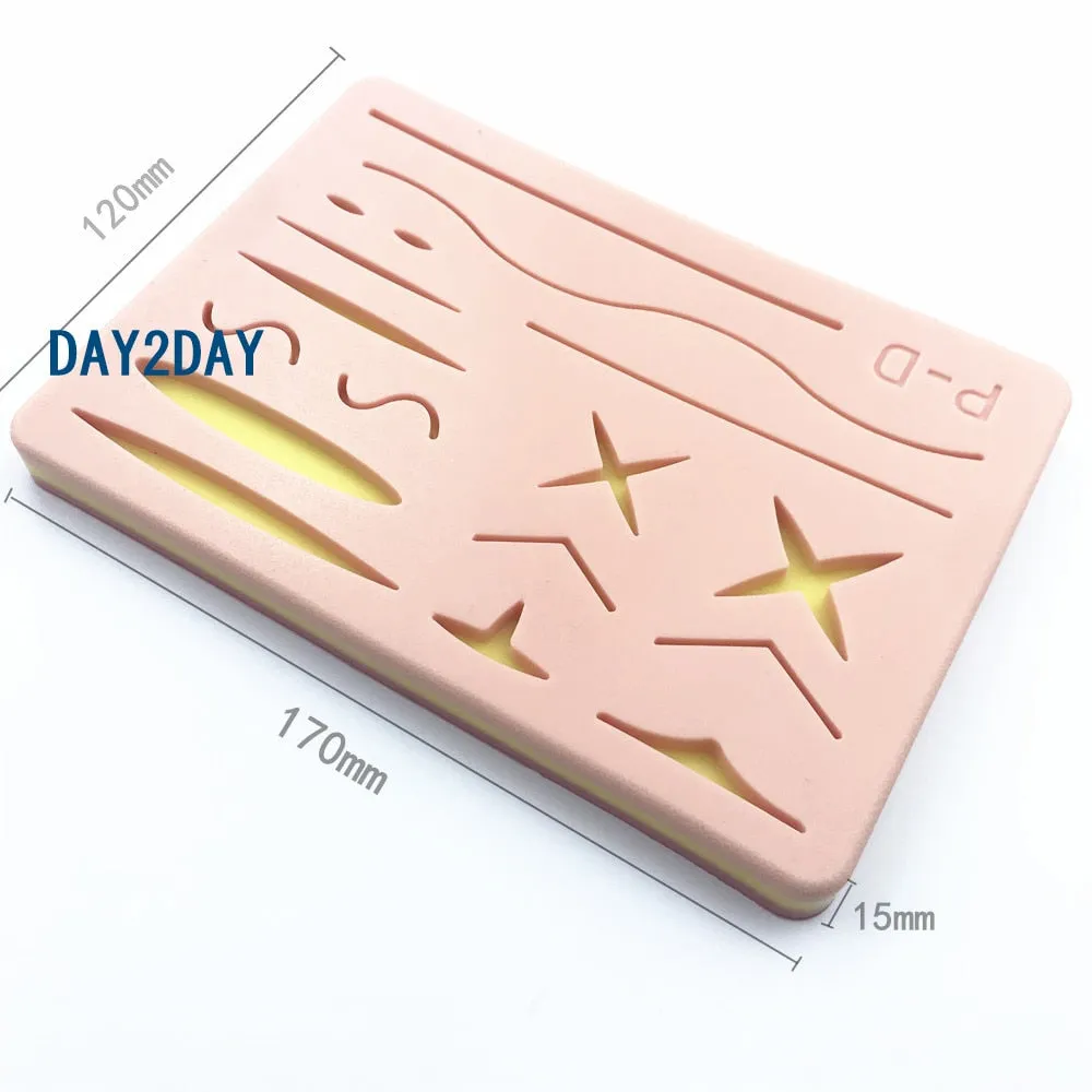 Wound silicone suture pad Human Traumatic Skin Model Suturing Training Pad for Doctor Nurse Student Practice model